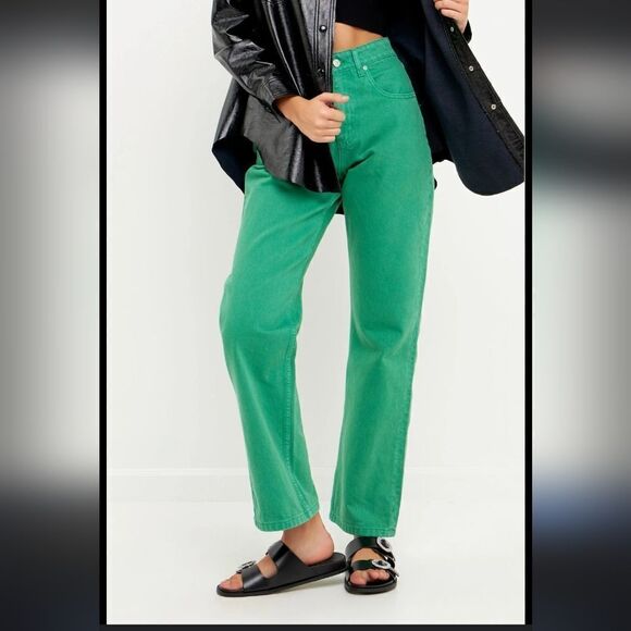 Grey Lab Color Full Length Wide Leg Jean in Green Size Small, NWT‎ - Picture 1 of 7